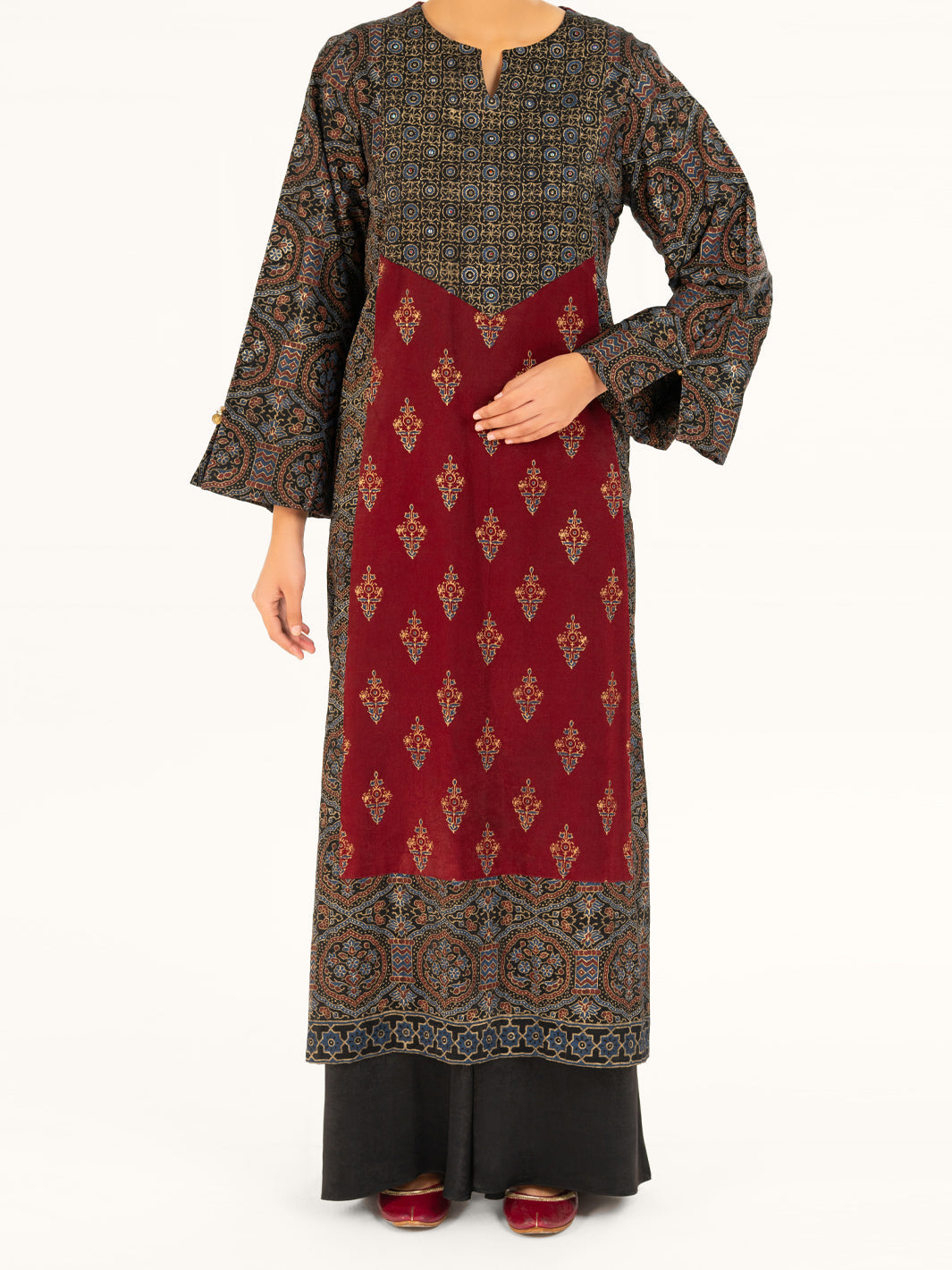 Velvet Black Stitched Suit - Almirah