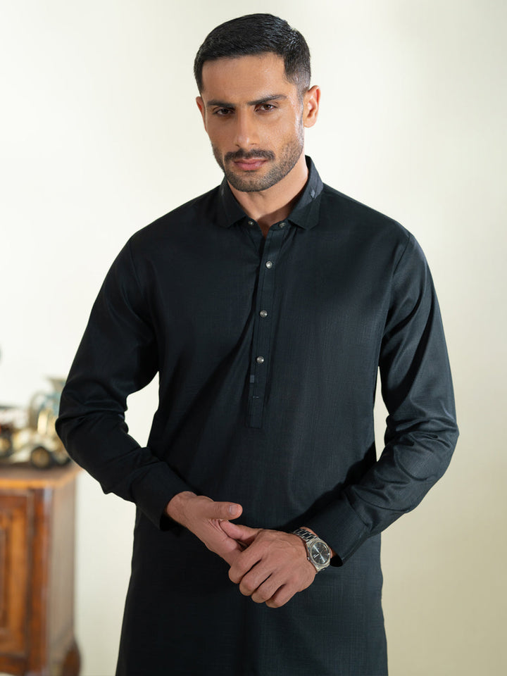 Cotton Black Shalwar Kameez- Almirah