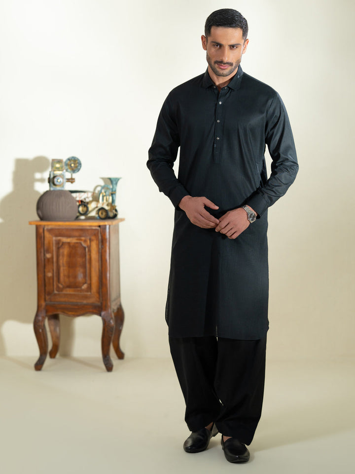 Cotton Black Shalwar Kameez- Almirah