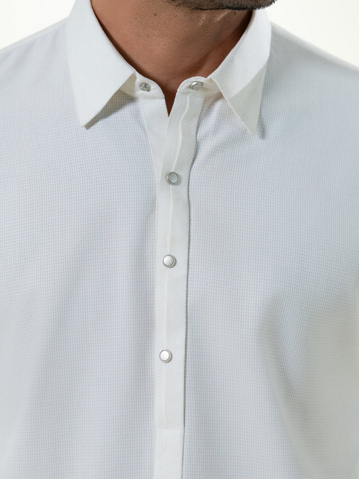 Blended Off White Shalwar Kameez- Almirah