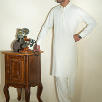 Blended Cream Shalwar Kameez- Almirah