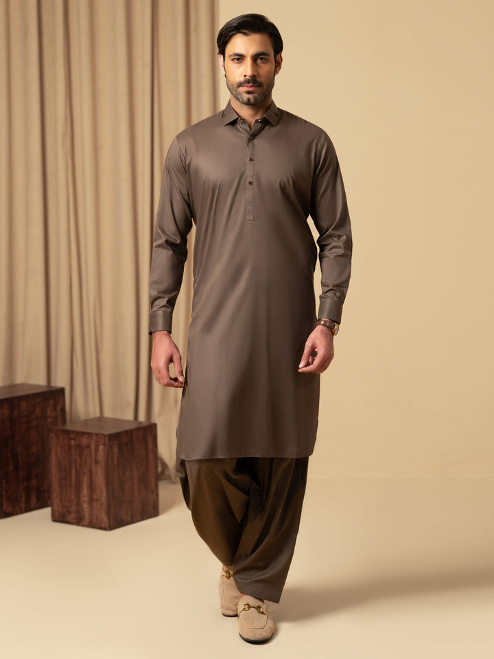 Cotton Brown Shalwar Kameez - Almirah