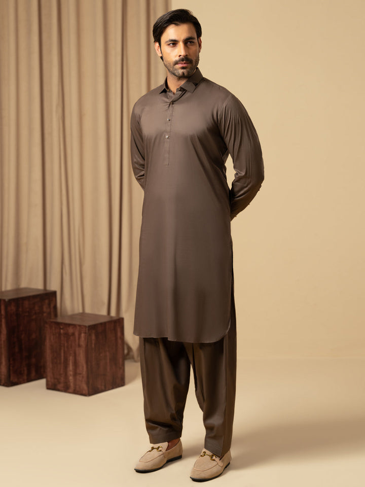 Cotton Brown Shalwar Kameez - Almirah