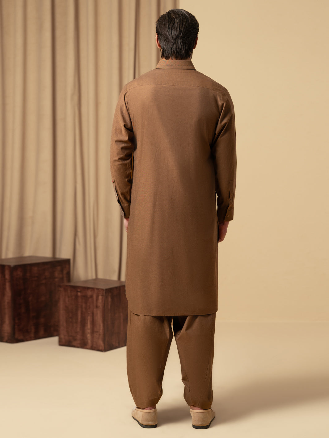 Cotton Brown Shalwar Kameez - Almirah