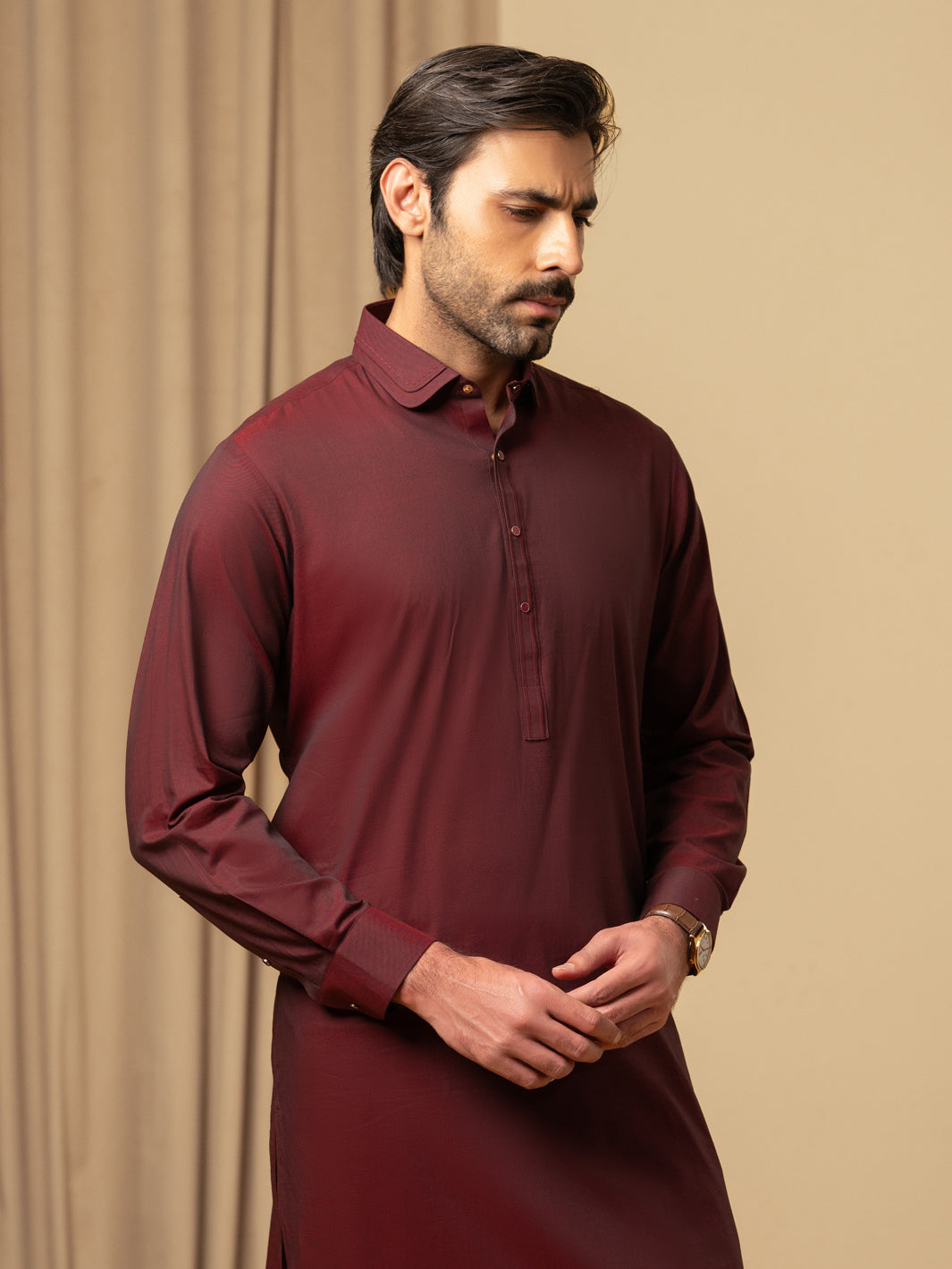 Cotton Maroon Shalwar Kameez - Almirah