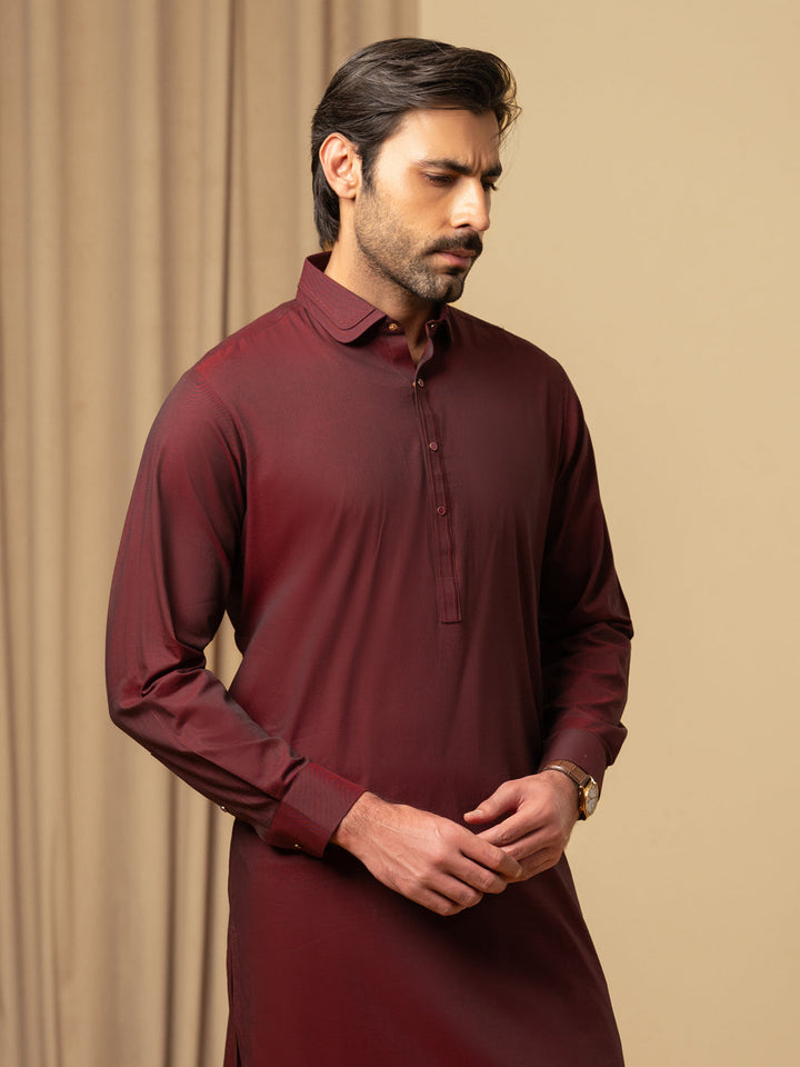 Cotton Maroon Shalwar Kameez - Almirah