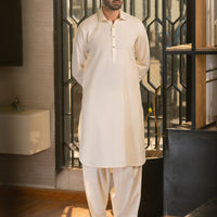Cotton Cream Shalwar Kameez - J. Junaid Jamshed