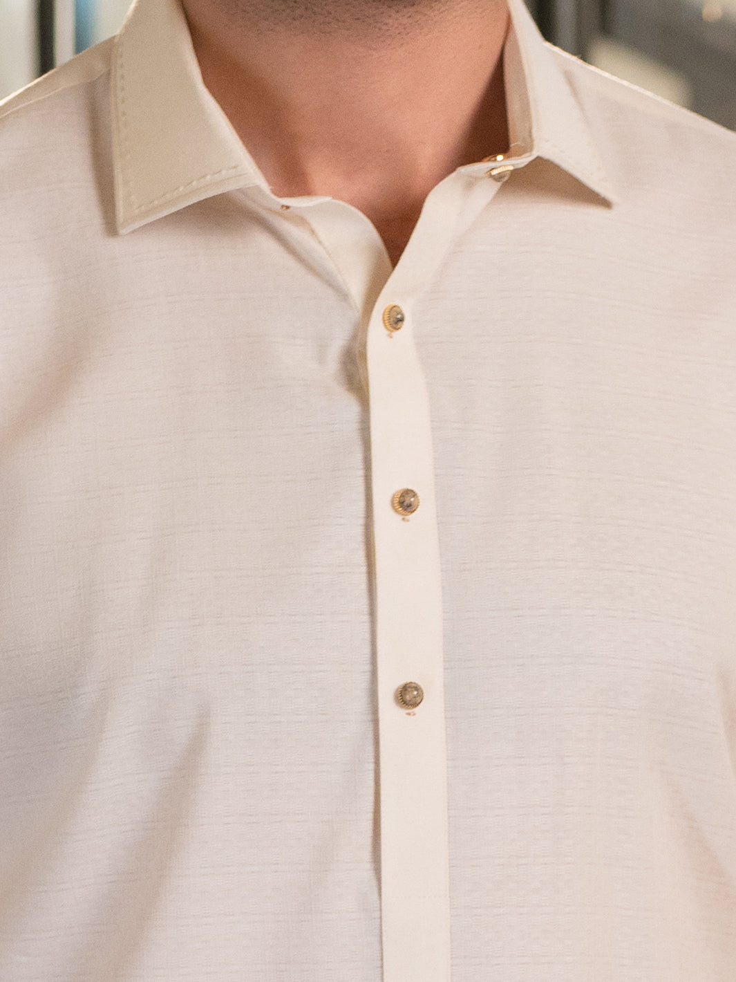 Cotton Cream Shalwar Kameez - J. Junaid Jamshed