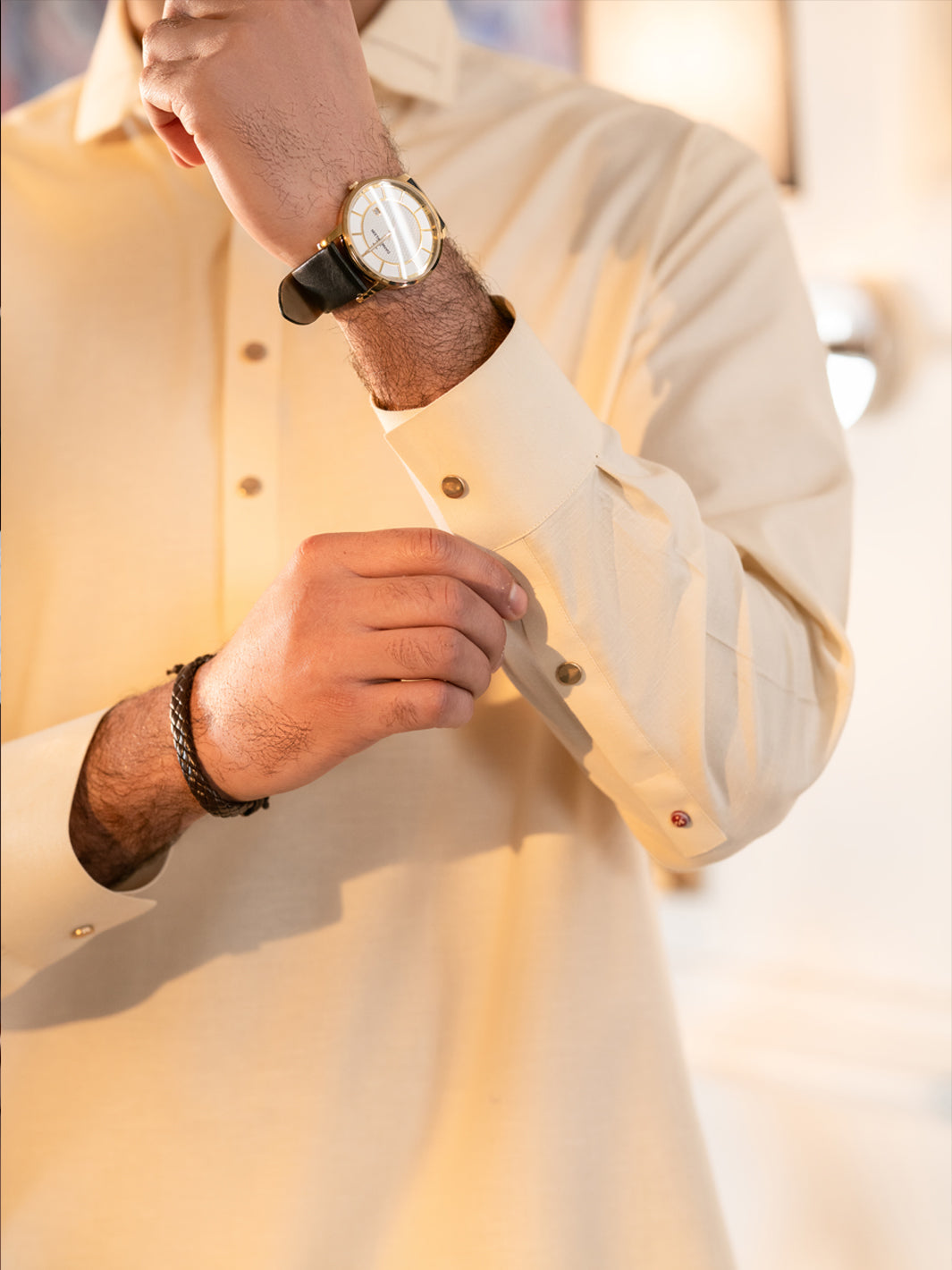 Blended Off White Shalwar Kameez - Almirah