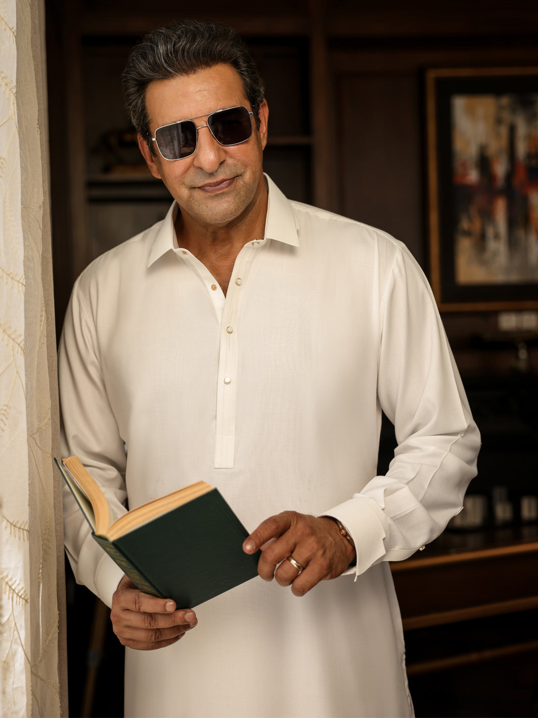 Blended White Shalwar Kameez - Almirah