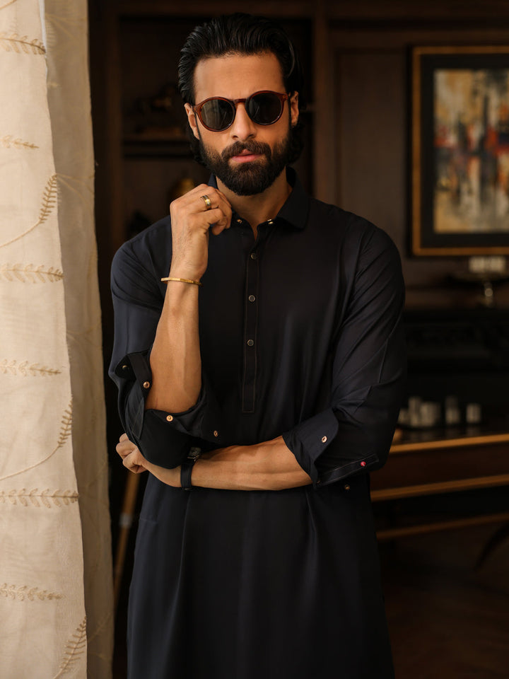 Blended Dark Grey Shalwar Kameez - Almirah