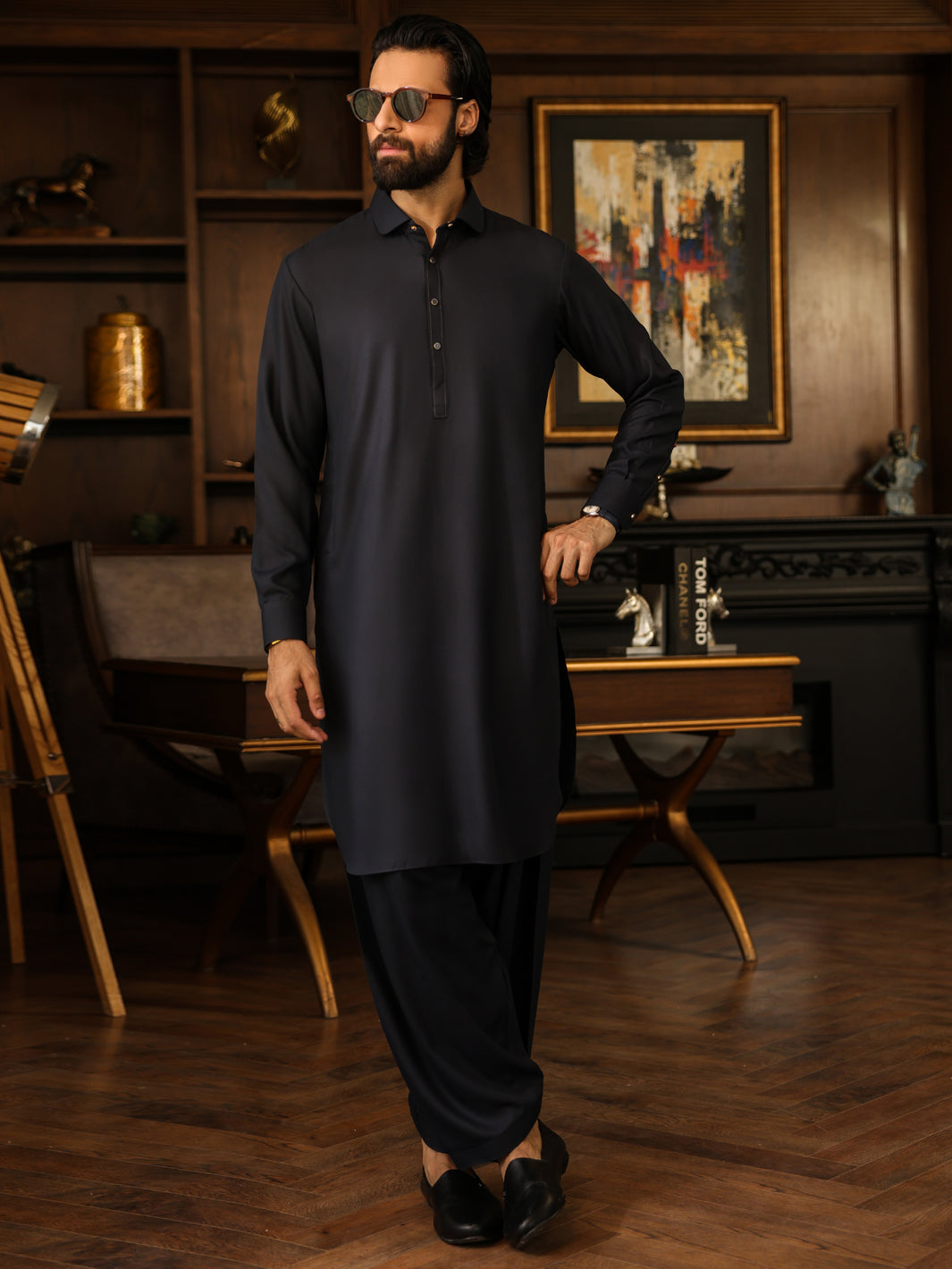 Blended Dark Grey Shalwar Kameez - Almirah