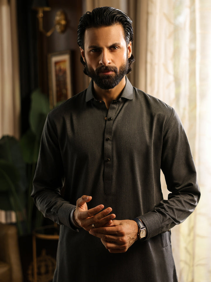 Blended Grey Shalwar Kameez - Almirah