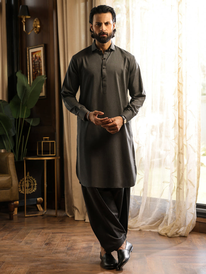 Blended Grey Shalwar Kameez - Almirah