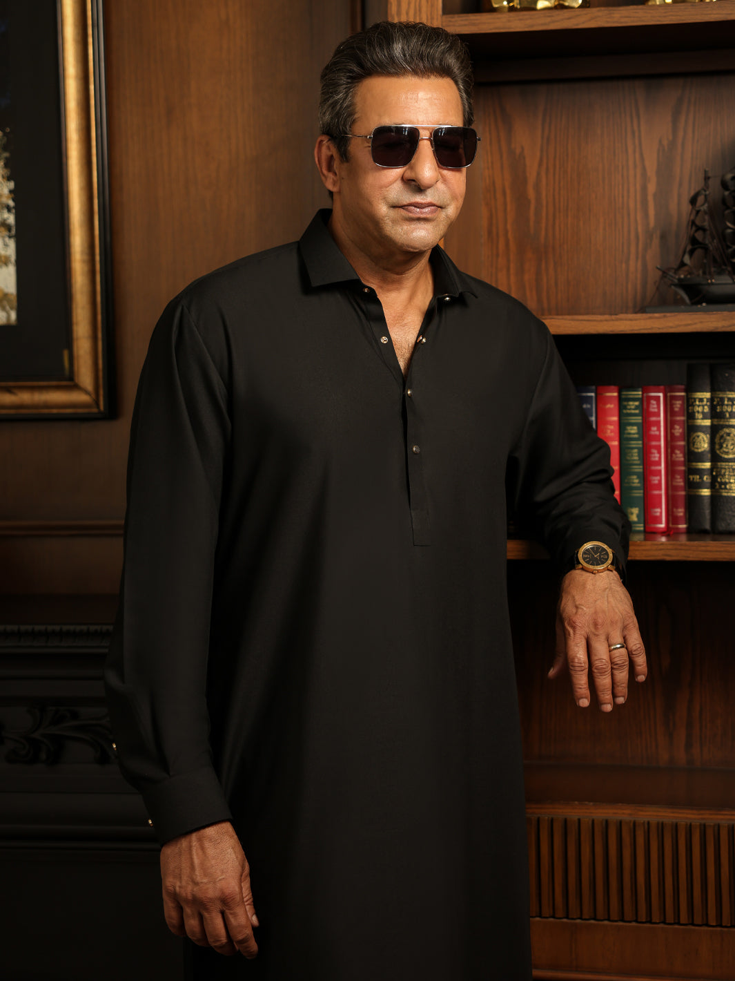 Blended Black Shalwar Kameez - Almirah