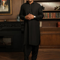 Blended Black Shalwar Kameez - Almirah