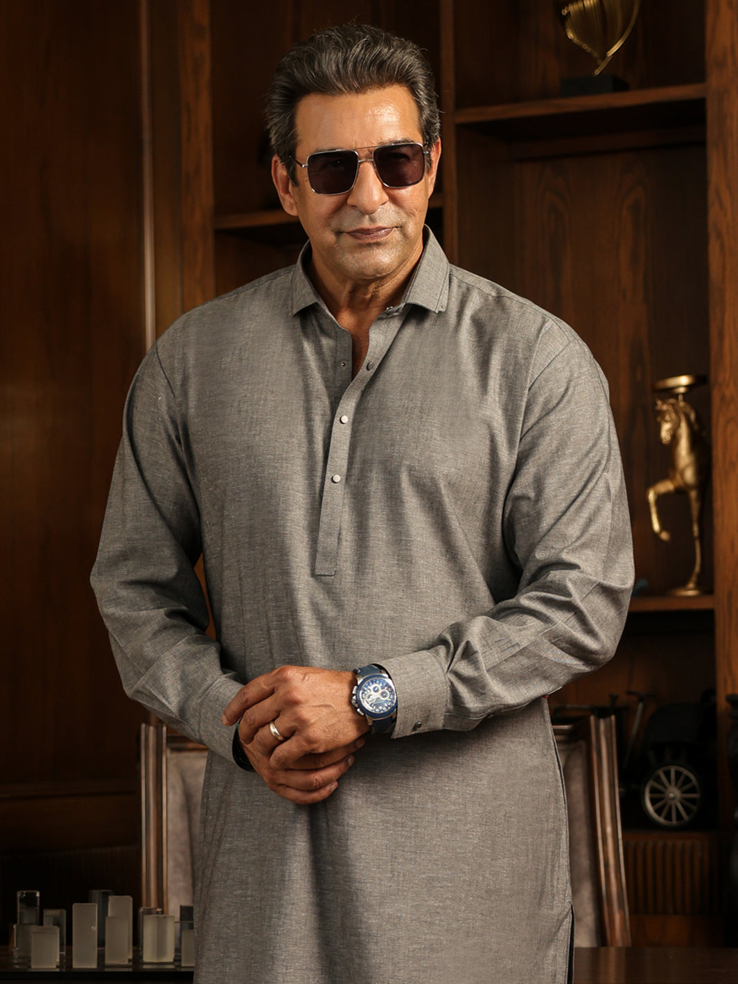 Blended Grey Shalwar Kameez - Almirah
