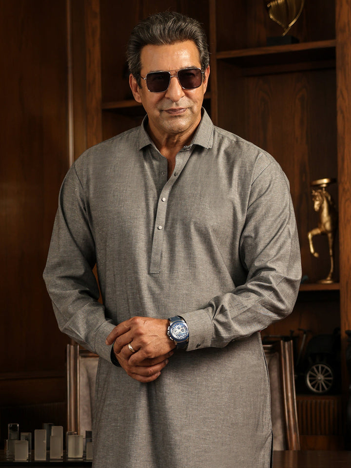 Blended Grey Shalwar Kameez - Almirah