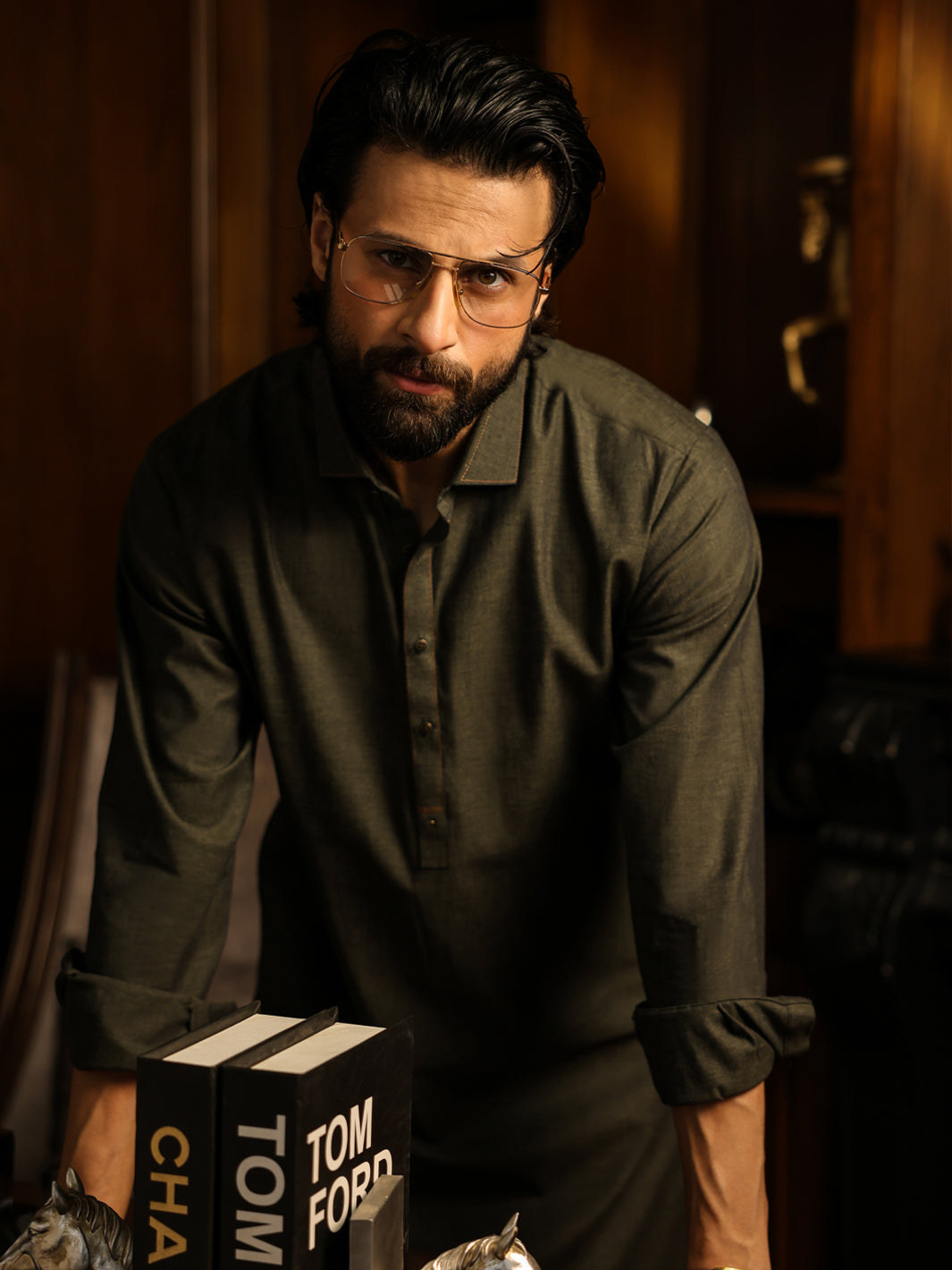 Blended Green Shalwar Kameez - Almirah