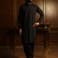 Blended Black Shalwar Kameez - Almirah