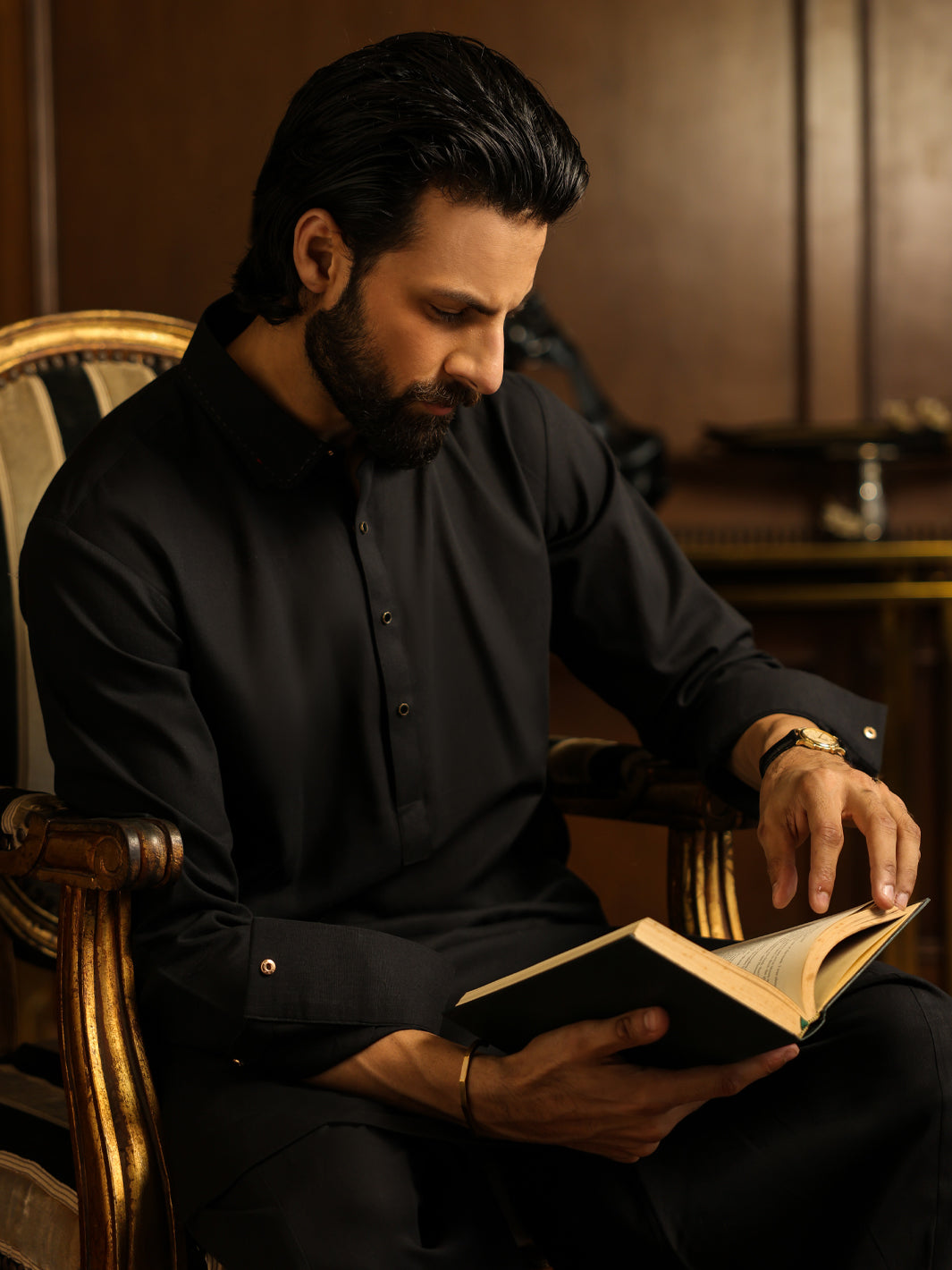 Blended Black Shalwar Kameez - Almirah