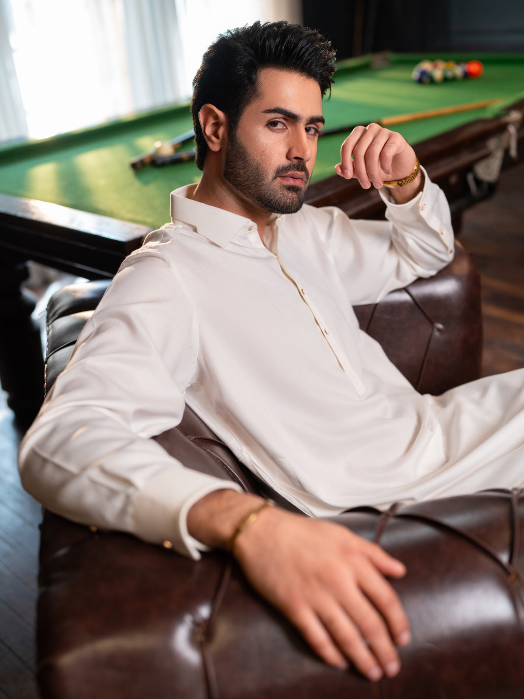 Blended White Shalwar Kameez - J. Junaid Jamshed