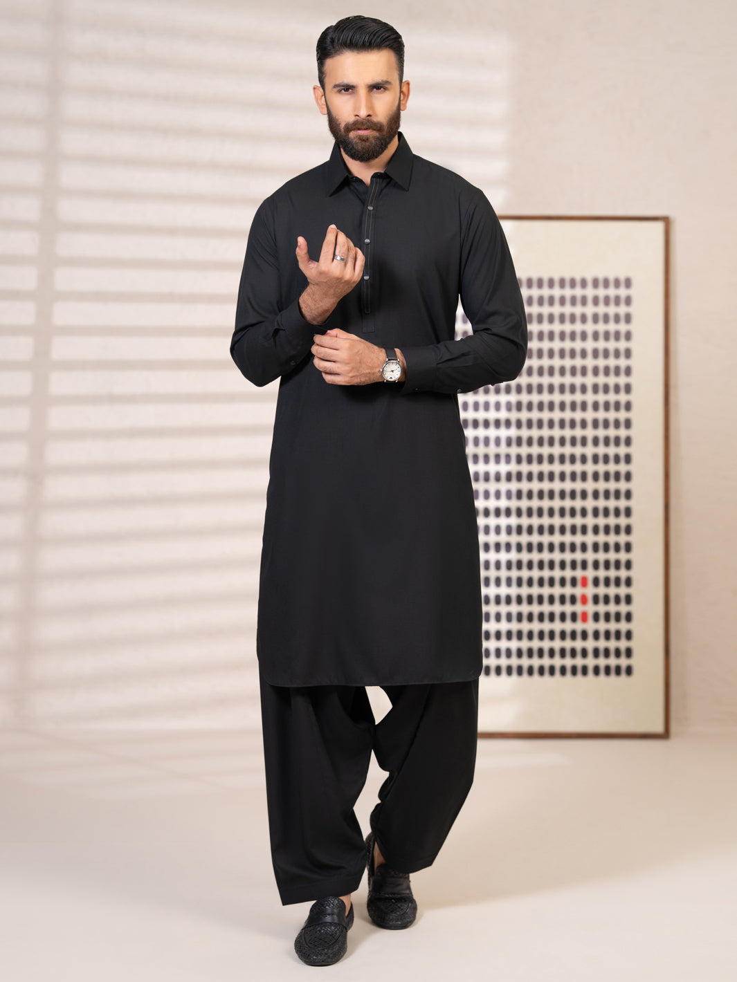 Blended Black Shalwar Kameez - Almirah