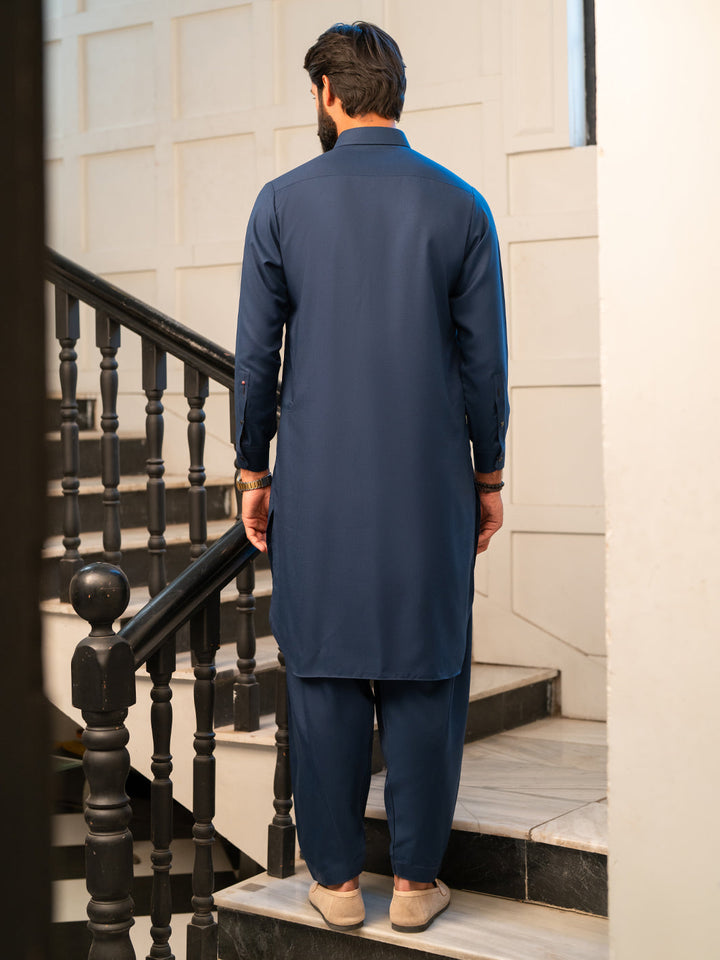 Blended Blue Shalwar Kameez - Almirah