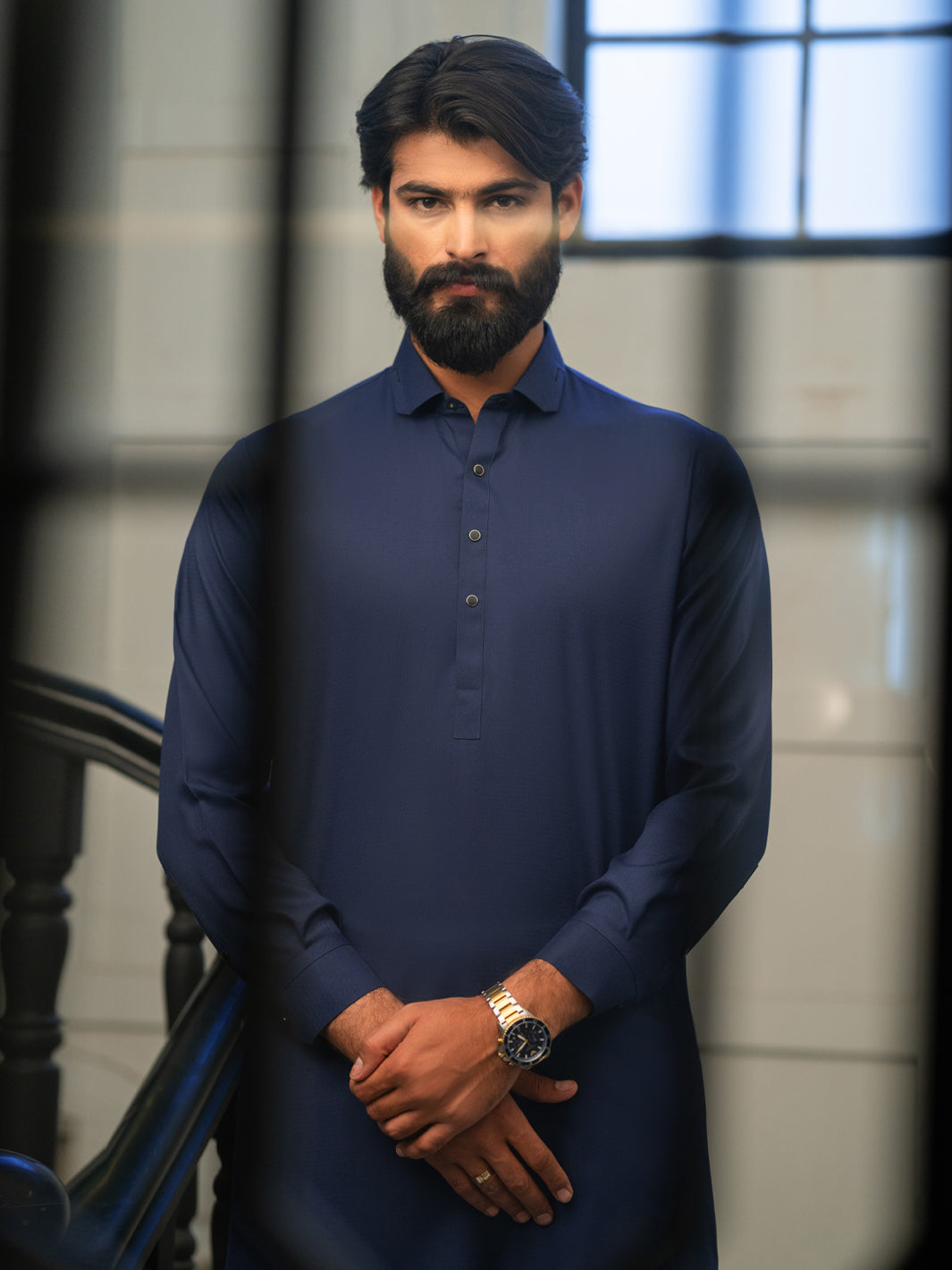 Blended Blue Shalwar Kameez - Almirah
