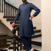 Blended Blue Shalwar Kameez - Almirah