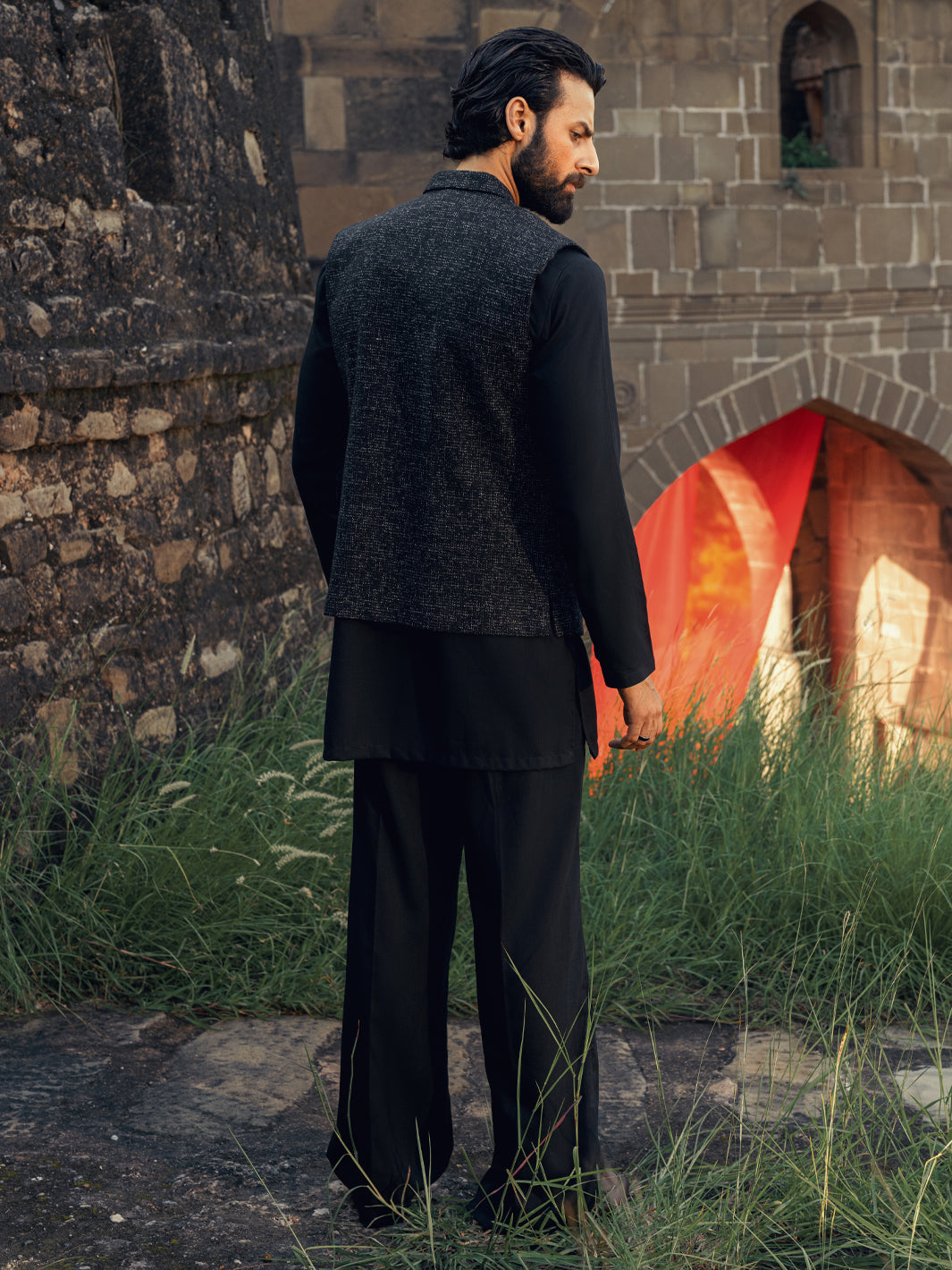 Blended Black Waist Coat - Almirah