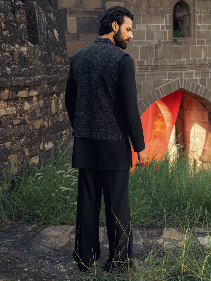 Blended Black Waist Coat - Almirah