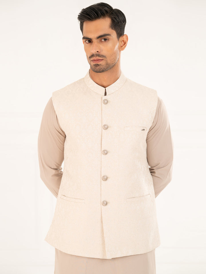 Blended White Waist Coat - Almirah