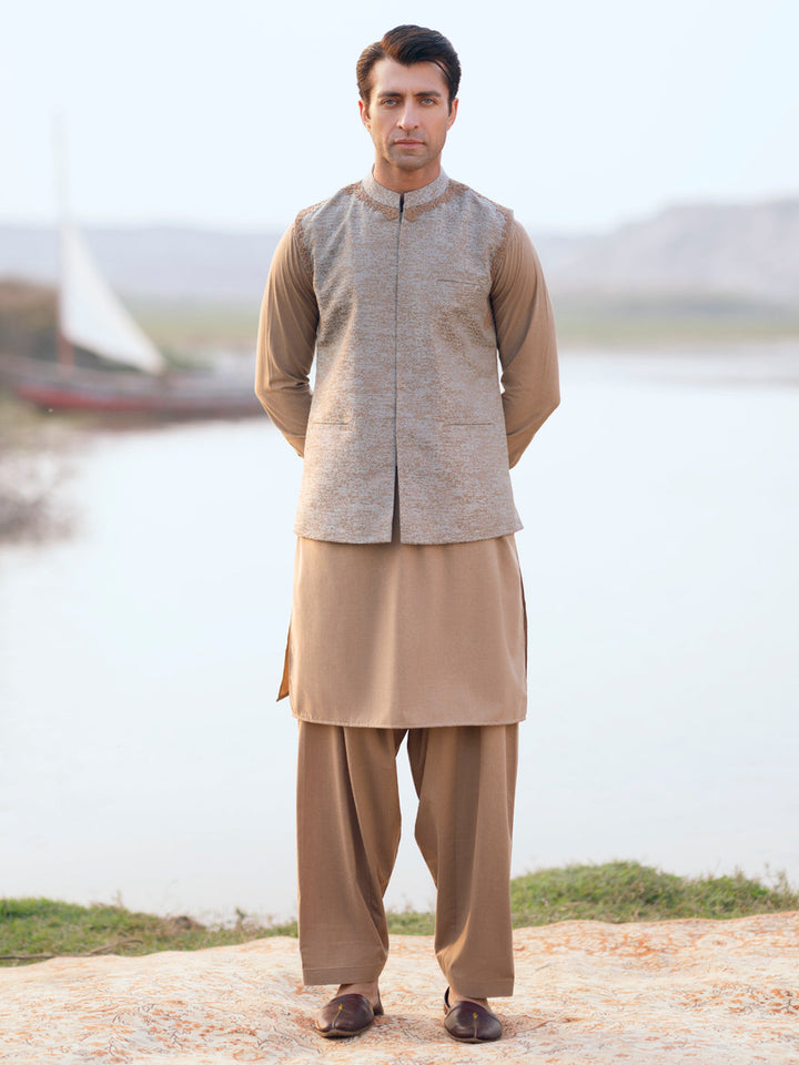 Polyester Grey Waist Coat - Almirah