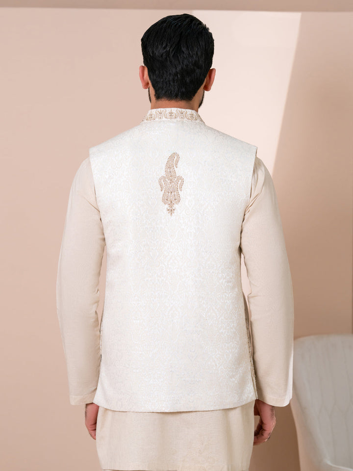 Polyester Cream Waist Coat - Almirah