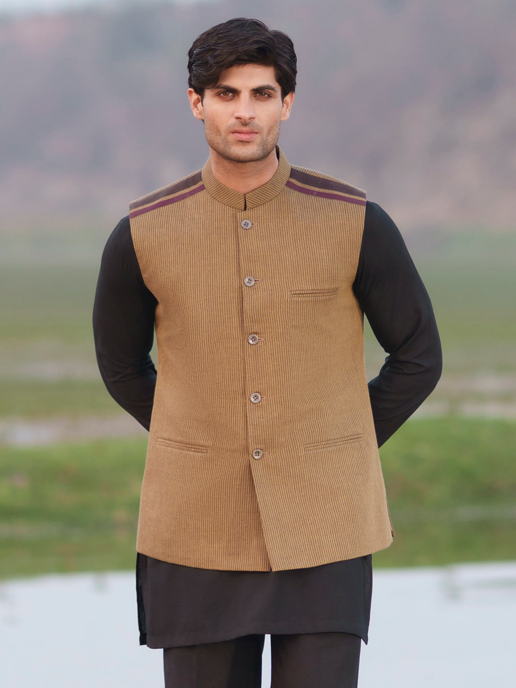 Cotton Mustard Waist Coat - Almirah