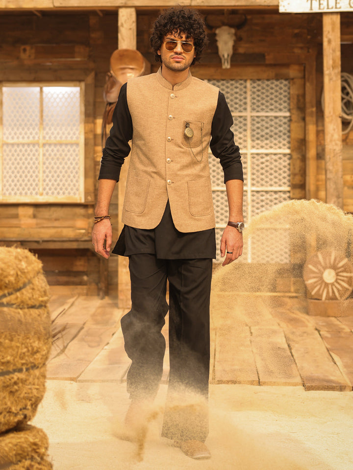 Blended Fawn Waist Coat - Almirah