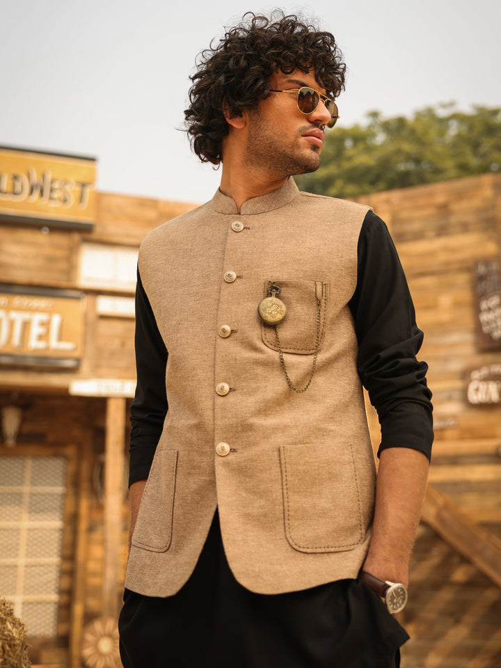 Blended Fawn Waist Coat - Almirah