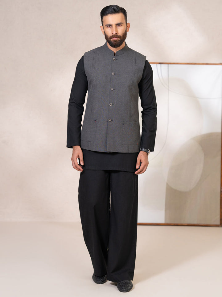 Blended Grey Waist Coat - Almirah