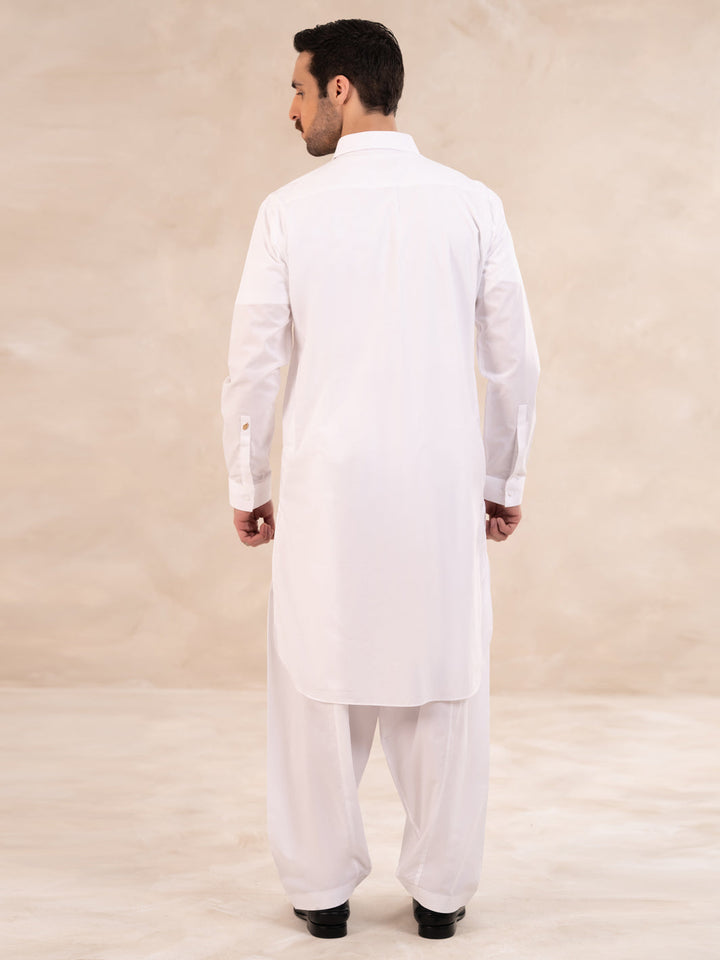 Cotton White Shalwar Kameez - Almirah