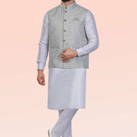 Cotton Polyester Light Green Waist Coat - Jiah