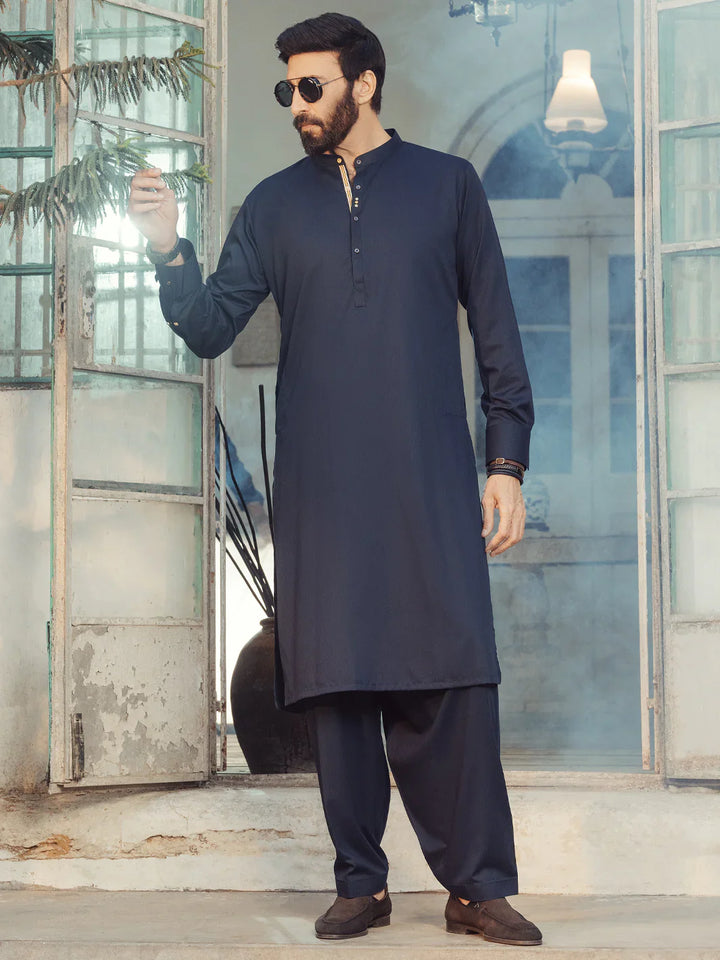 Blended Midnight Blue Shalwar Kameez- Almirah