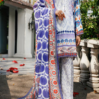 Lawn Light Blue Stitched Suit - J. Junaid Jamshed