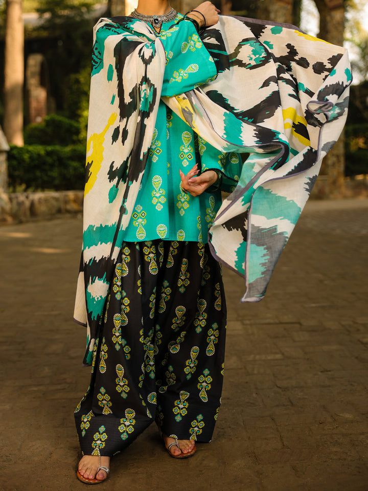 Lawn Turquoise Stitched Suit - Almirah
