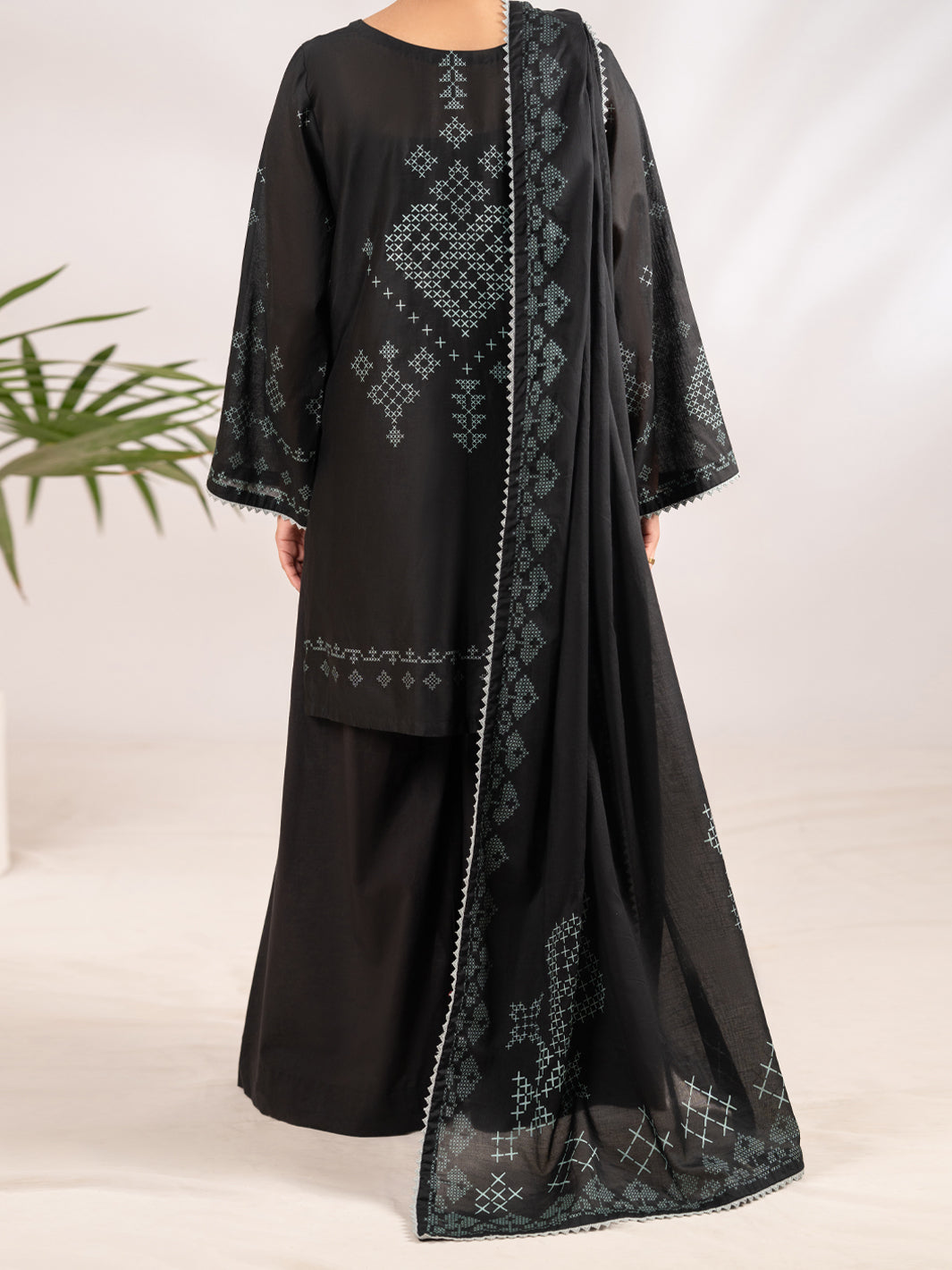 Lawn Black Stitched Suit - Almirah