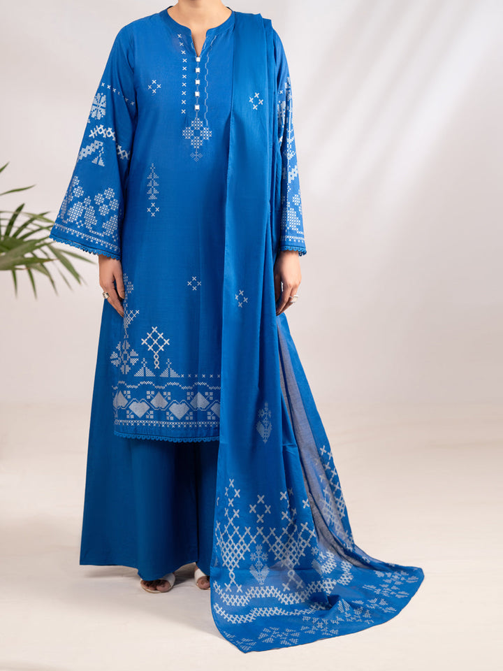 Lawn Blue Stitched Suit - Almirah
