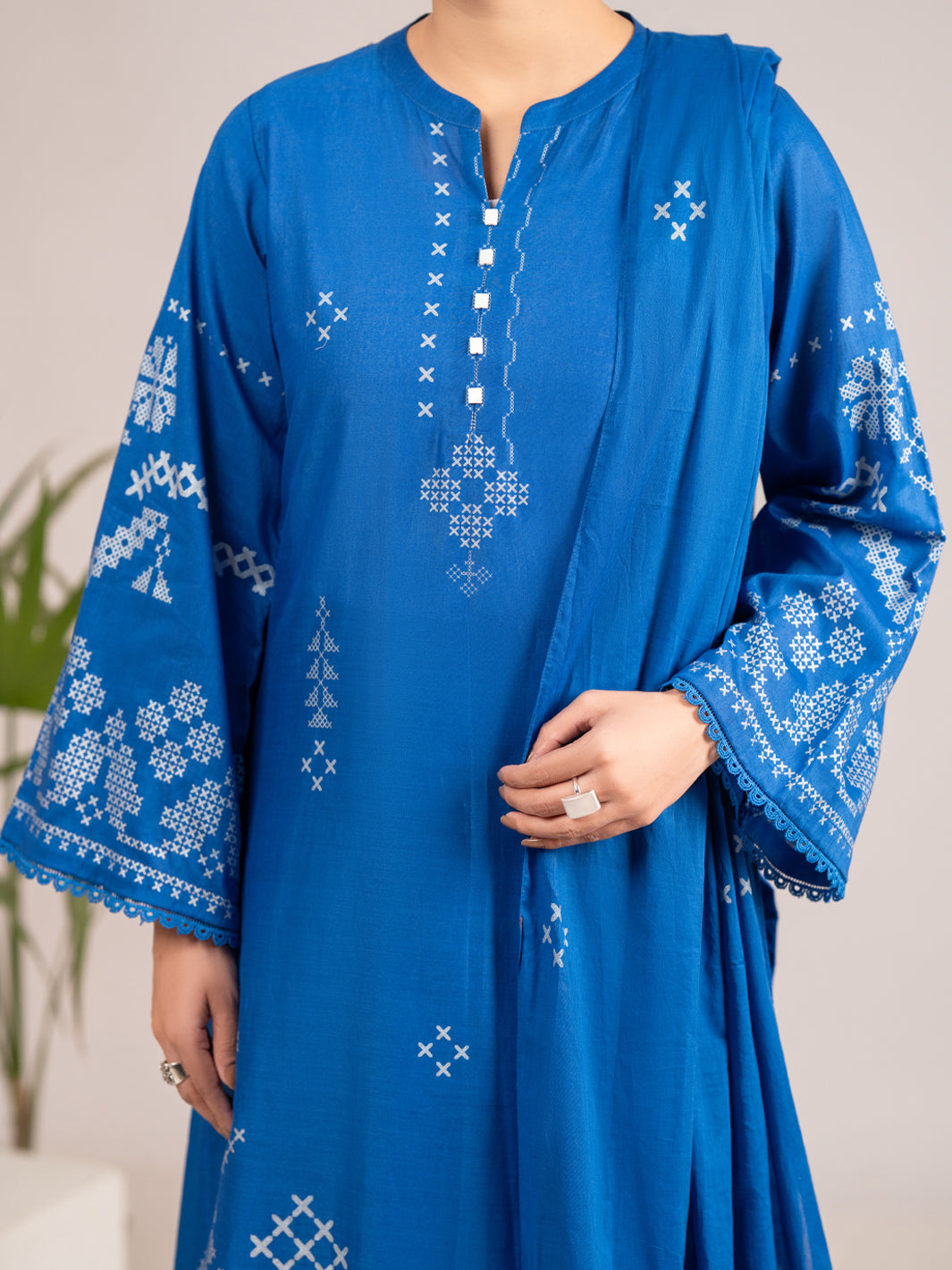 Lawn Blue Stitched Suit - Almirah