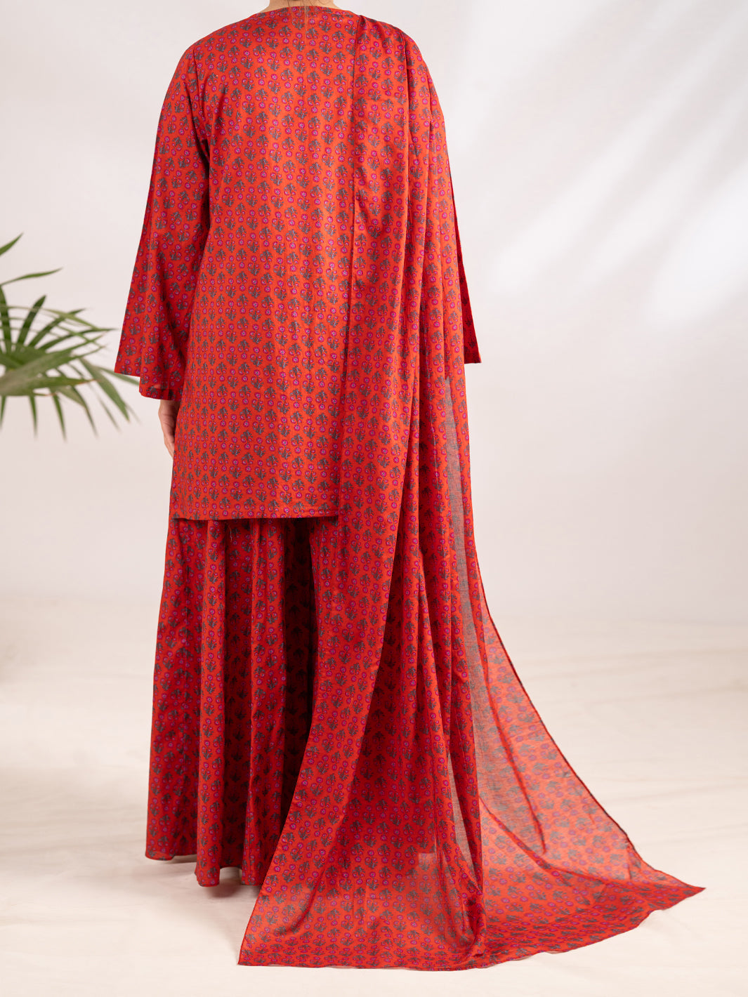 Lawn Red Stitched Suit - Almirah