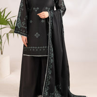 Lawn Black Stitched Suit - Almirah