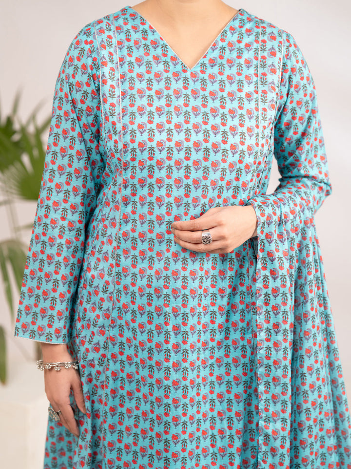 Lawn Ferozi Stitched Suit - Almirah